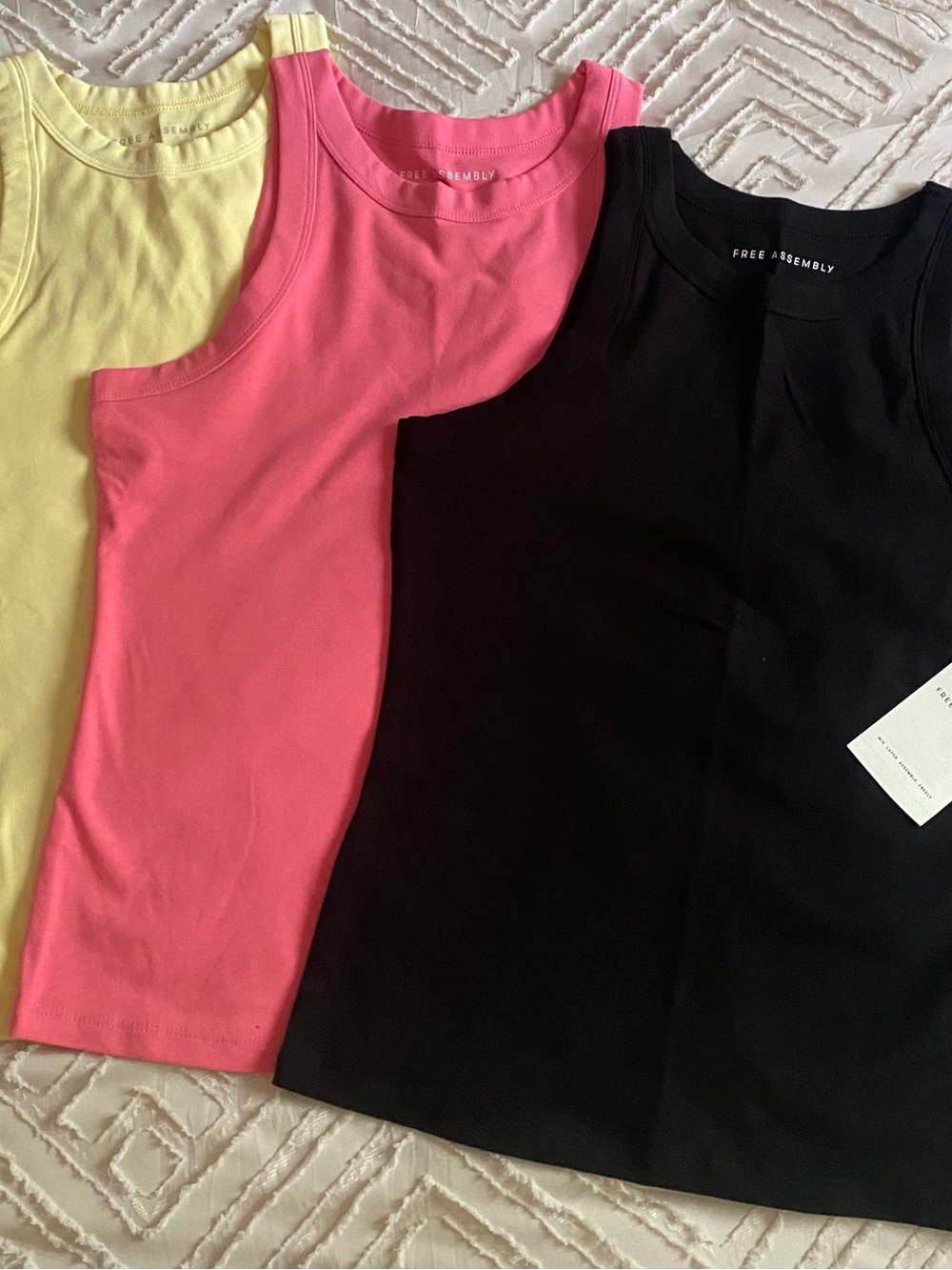 New Free Assembly (S 4/6) Women's Tank Top - Coral, Black, Yellow